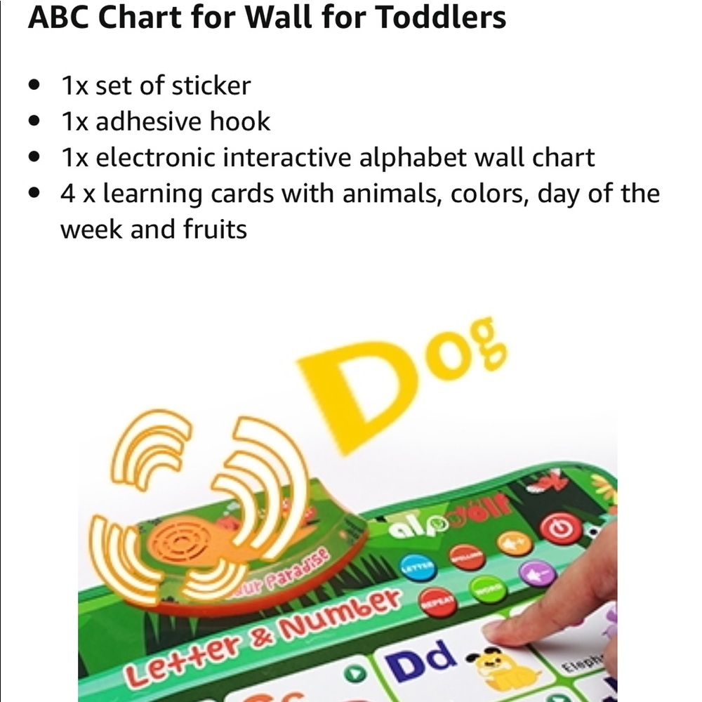Interactive ABC & 123s Electronic Learning Charts Posters, Preschool Learning - Picture 11 of 13